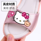 Сандалии, мультяшные летние модные туфли для принцессы на липучке, из натуральной кожи, мягкая подошва, подходит для подростков, 2020