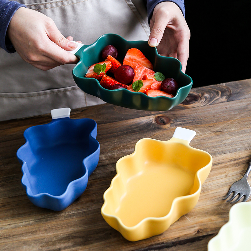 Cartoon jingdezhen ceramic pan baked baked baked bowl bowl, lovely children 's breakfast bowl of fruit snack bowls