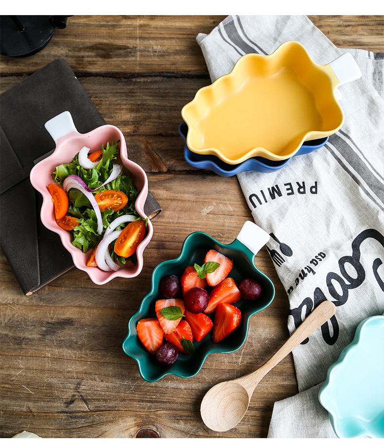 Cartoon jingdezhen ceramic pan baked baked baked bowl bowl, lovely children 's breakfast bowl of fruit snack bowls