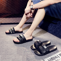 Slippers mens summer non-slip soft bottom wear casual beach shoes fashion outdoor cool drag seaside couple shoes word drag tide