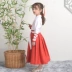 Trang phục trẻ em gái Hanfu trang phục theo phong cách Trung Quốc Sách bé trai Tong Guoxue nhảy ba nhân vật trang phục biểu diễn - Trang phục Trang phục