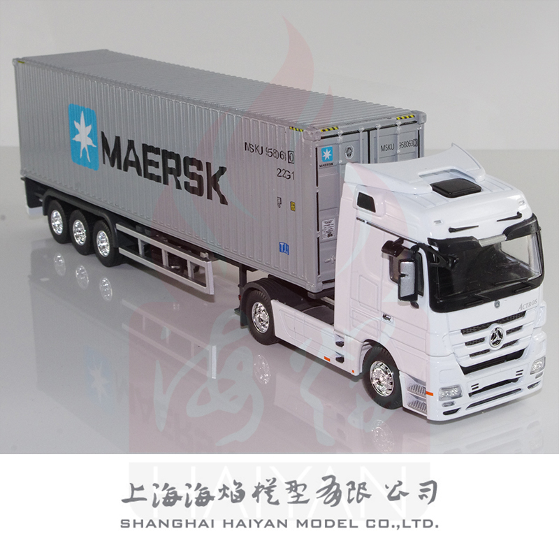 1:50 Maersk Maersk Mercedes-Benz Container Alloy Material Cargo Transport Truck Toy Model 1:50 Maersk Maersk Mercedes-Benz Container Alloy Material Cargo Transport Truck Toy Model