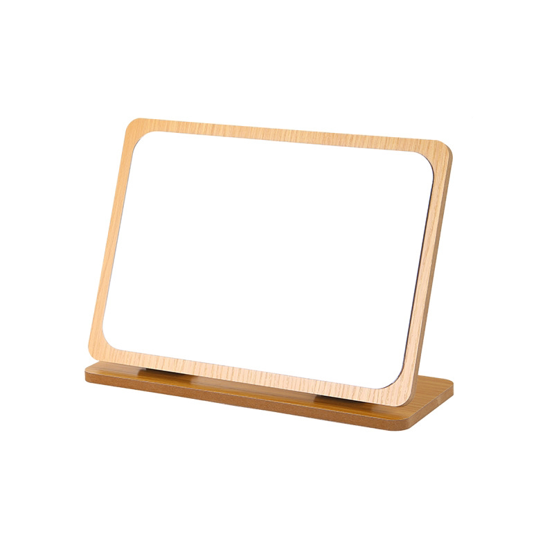 Folding student dorm cosmetic mirror wooden desktop mirror household HD beauty mirror large dresser desktop mirror