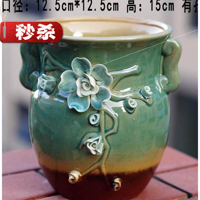 Suit Group Breathable Flower Inserts Price Coarse Pottery Multi Meat 9 Vases Flower Pots Florator Handmade Basin Large Caliber Dry Flower Kilns