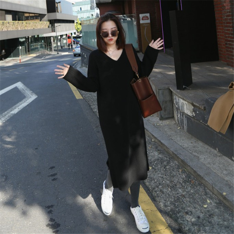 Valley 7 GUQIQI 2023v collar coat knitted and knitted dress female and winter long line