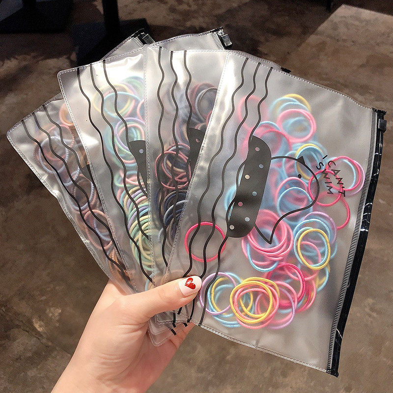 Children rubber gluten hair ring without injury high elasticity little girl girl Zhair the colored small leather fascia base brief hair ring