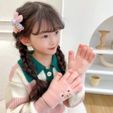 Детские зимние флисовые удерживающие тепло перчатки подходит для мужчин и женщин, детский зимний комплект для друга