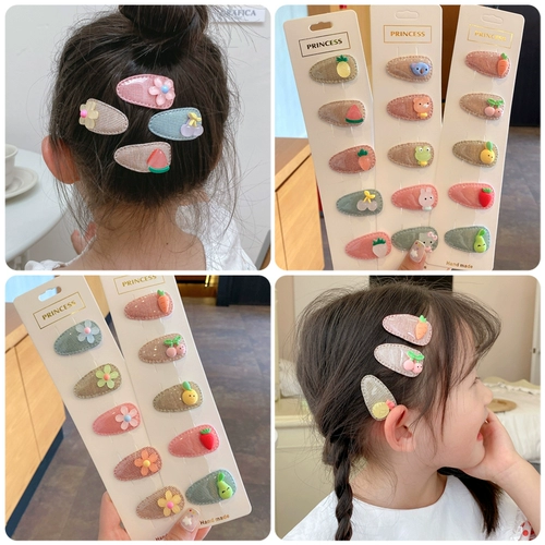 Детская мультяшная заколка для волос, милые детские шпильки для волос, челка, аксессуар для волос