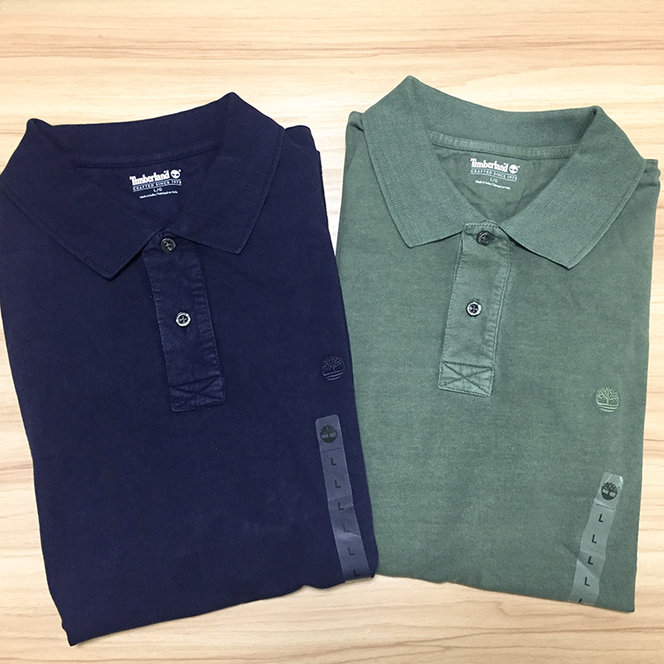 Điểm đặc biệt Timberland Tim Burr Nam Tiêu chuẩn rắn màu đa dạng Áo ngắn tay áo sơ mi cộc tay áo polo đen