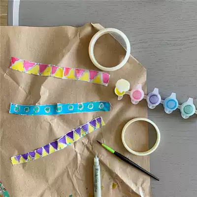 DIY silk bracelet with brush painting brush can be colored set