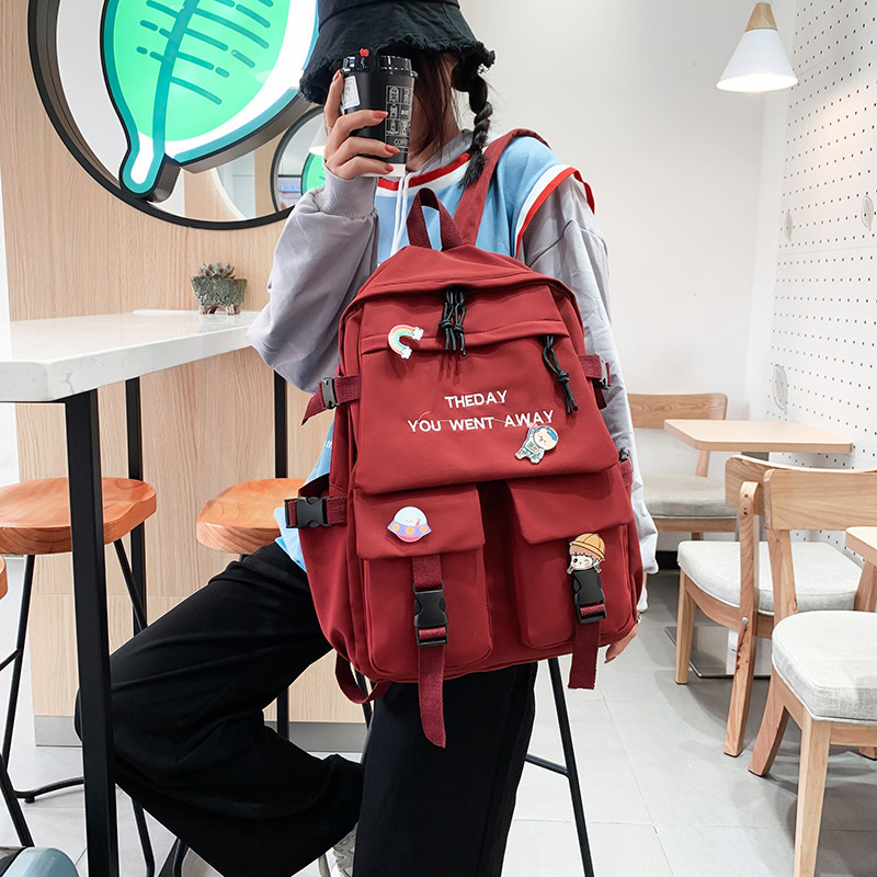 Bookbag male college couple in trend campus carry shoulder pack female Han Edition travel computer bag