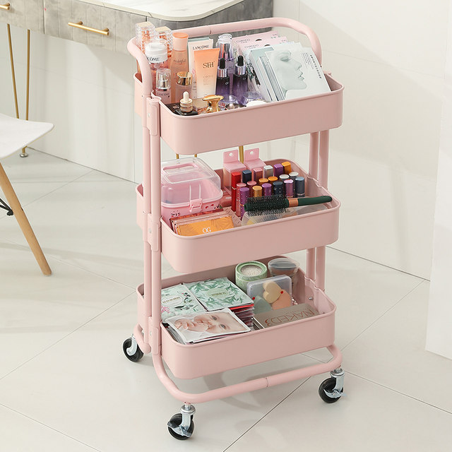 Trolley storage rack kitchen floor-standing multi-layer mobile snack room toilet baby supplies bedside storage rack