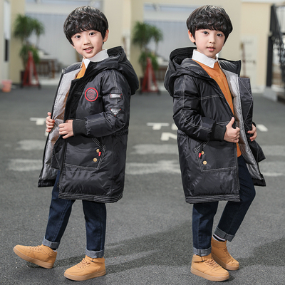 【全尺码】中大童中长款连帽棉衣外套