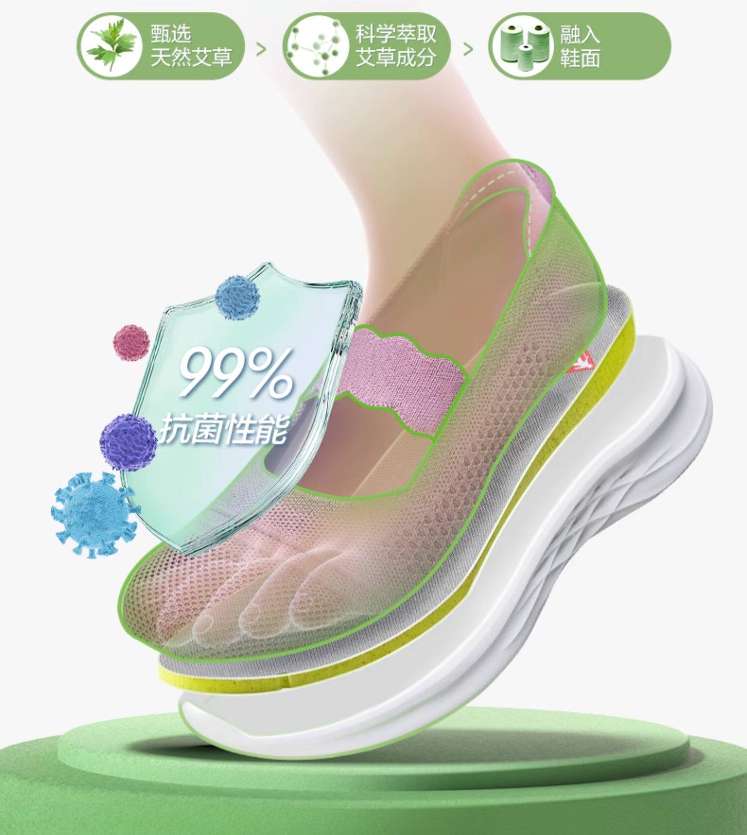Энергичный обувь 足力健老人鞋艾草网面夏季女布鞋老太太奶奶鞋妈妈鞋软底软面舒适 Energy and health