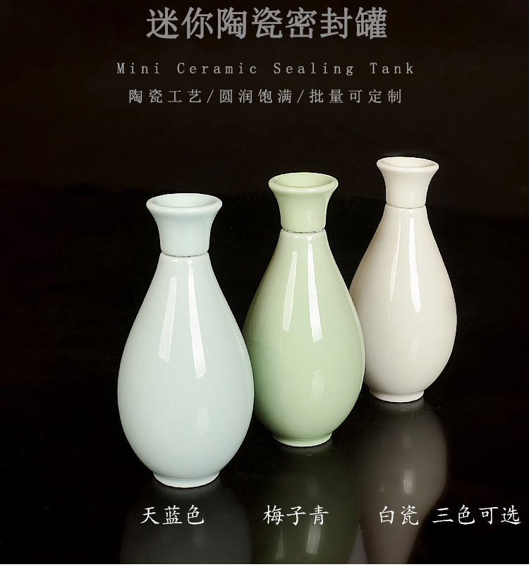 Cosmetic mask powder ceramic seal porcelain powder tin with little POTS gourd mini trumpet can be customized