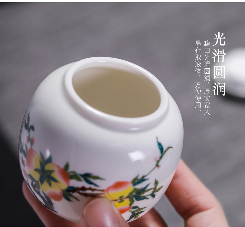 The Mini tea box of small round pot ceramic powder rouge lipstick jar airtight storage tank tins mass can be customized