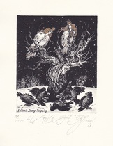 Belarus-olga krupenkova-lithograph collection ticket Cold Night