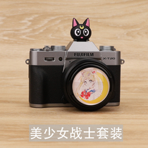  Beautiful girl moon cat set cartoon SLR camera lens cover protective cover three-dimensional hot shoe cover doll combination