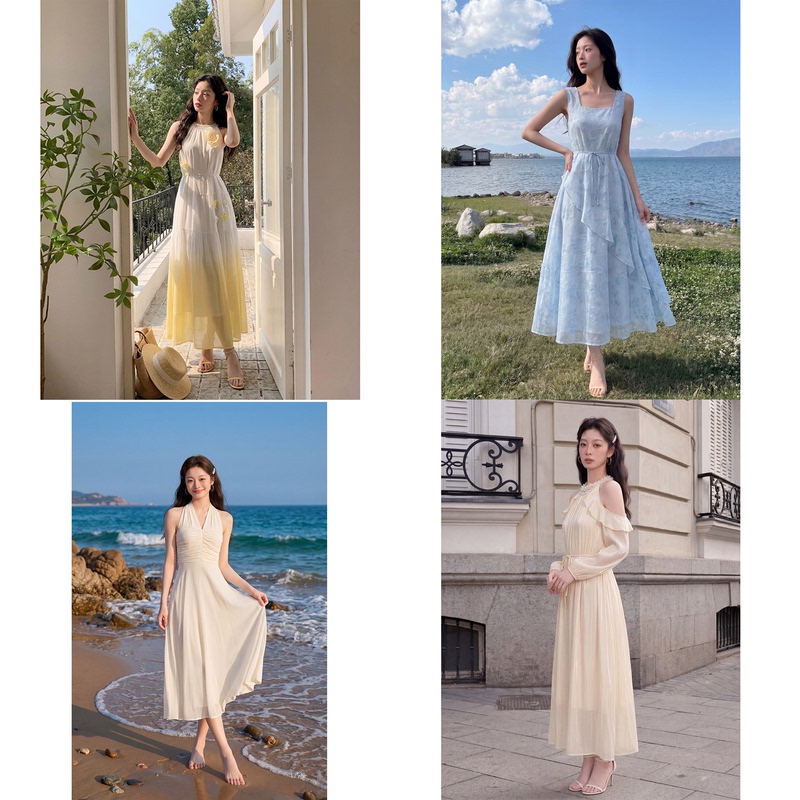 A281-A336/Atmospheric and Chic Vest-Style Dress with an Elegant Ladylike Vibe