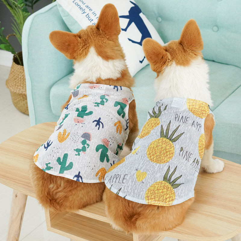 Dog clothes summer clothes Corgi clothes summer thin vest cat Teddy Bago Shiba Inu Golden Retriever Pomeranian pet