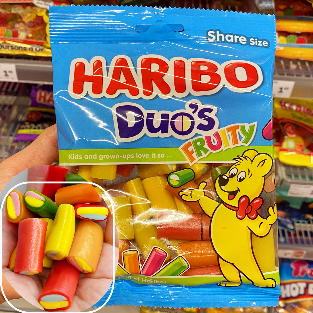 Spot Lifa Haribo color candy mixed fruit sandwich fudge sour and refreshing German Haribo rainbow candy