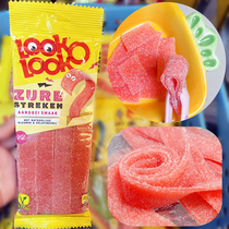 Spot Dutch Lookolook Sour Strawberry Bar Bubble Gum Flavored Bag Net Red Fruit Watermelon Flavored Soft Candy