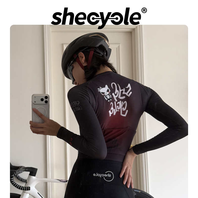 Shecycle Sun Protection 2026 Long-Sleeved Cycling Jersey Evil Cat Kitty Summer and Autumn Casual Top Bicycle Jacket Shecycle Sun Protection 2026 Long-Sleeved Cycling Jersey Evil Cat Kitty Summer and Autumn Casual Top Bicycle Jacket