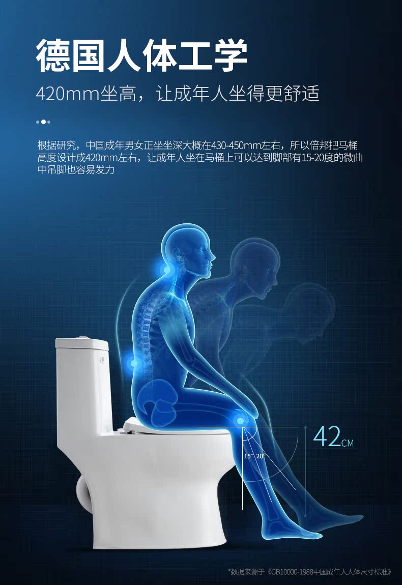 ptbab 倍邦 虹吸劲冲防臭马桶 脲醛盖板 图4