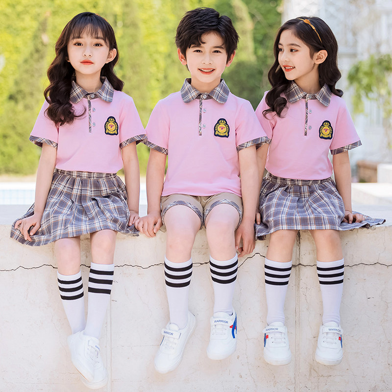 Kindergarten summer uniform graduation clothing summer clothing children's short-sleeved first and second grade six one performance class uniform primary school students