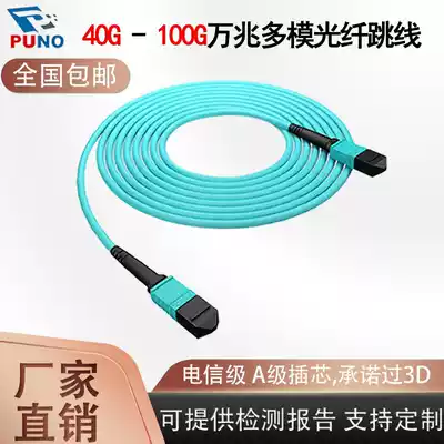 MPO fiber optic jumper MTP prefabricated trunk cluster OM3 multi-mode 10 Gigabit MPO12 core 40G100G Qsfp optical cable