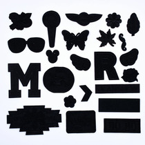 Pure black embroidery self-adhesive leather stickers Down holes decorative stickers Denim clothes pants repair patch decals