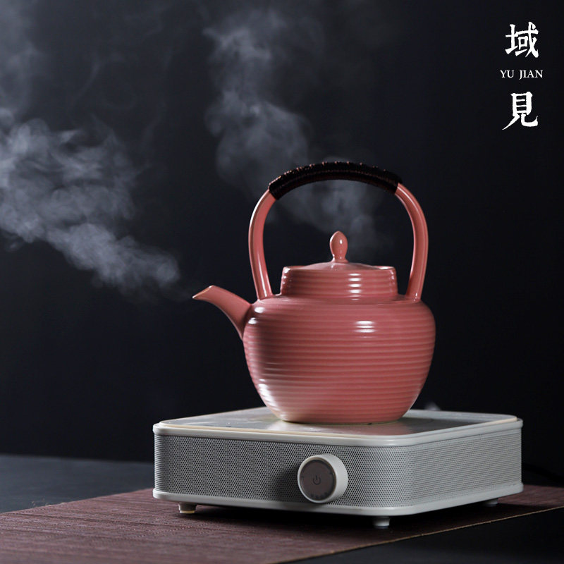 Domain See Peach Red Electric Pottery Pot Boiling Teapot Electric Pottery Stove Ming Fire Kettle Tea Special Lady With Filter Tiliang Pot-Taobao