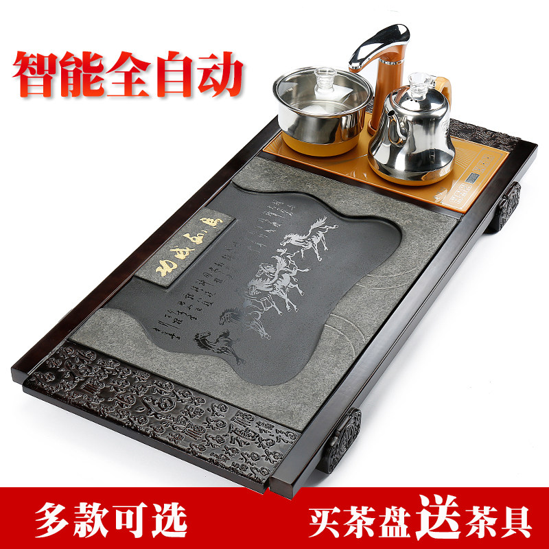 Lei Baiu Jinshi Tea Tray Solid Wood Large Number Tea Desk Household Office Brief About Purple Sand Ceramics Whole Set of Tea Tea Set