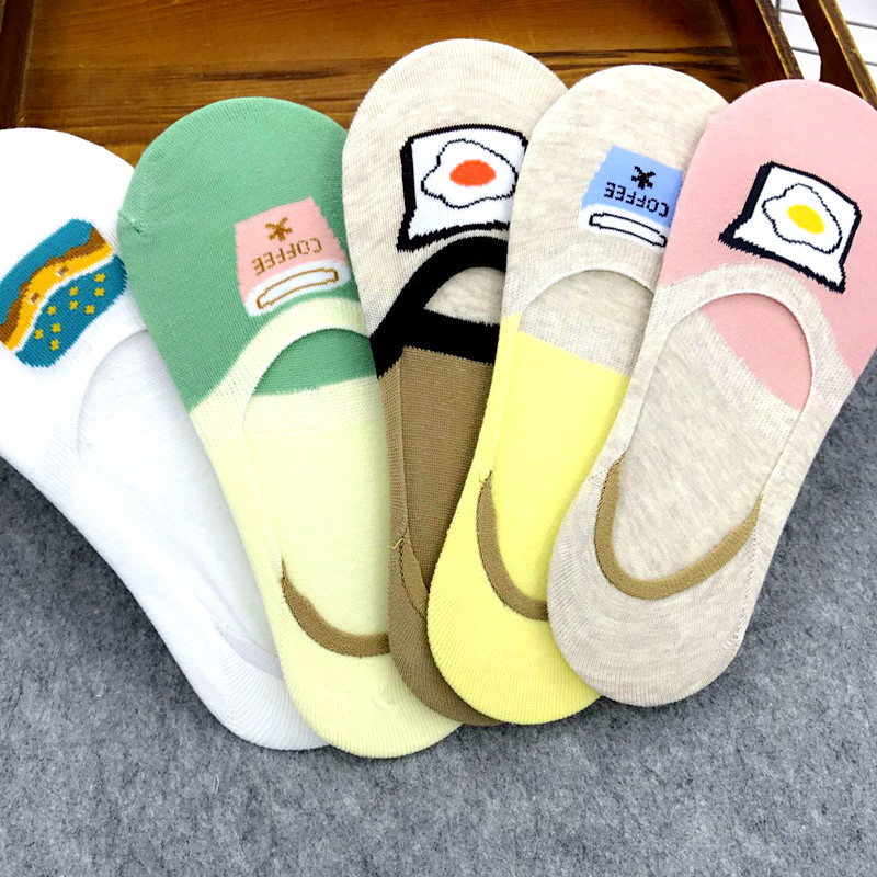 Vớ thuyền mùa hè nữ vớ vô hình dễ thương nữ vớ vớ cotton Hàn Quốc cotton non-slip socks