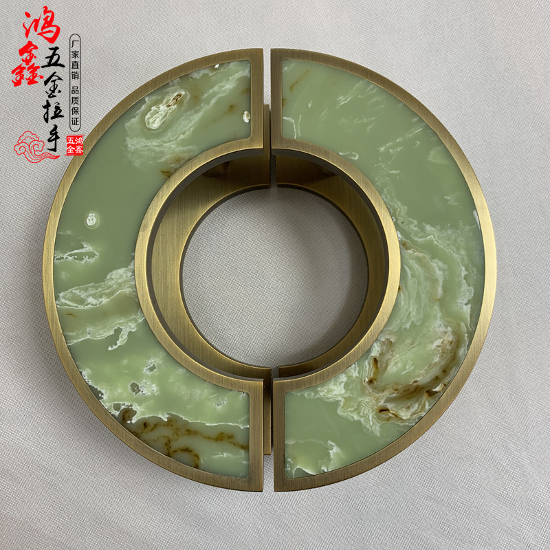 Minimalist light and luxurious marble semi-circular process Large door handle Hotel Clubhouse Glass Door Ancient Bronze Handle