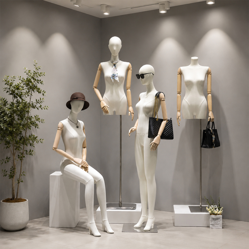 Ep Yaying Clothing Store Model Props Half-Body Hanging Mannequin Female Clothing Window Display Flat-Shoulder Mannequin Display Stand