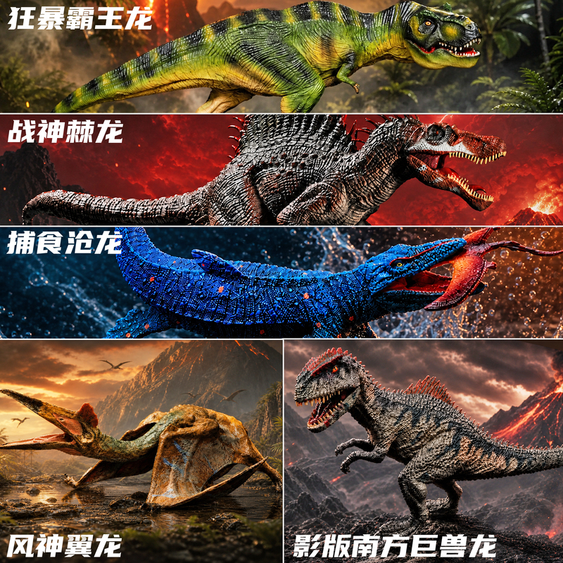 Children's Simulated Dinosaur Toy Model Boy Jurassic Tyrannosaurus Rex Hand-Held Office Park World Boy's Birthday Gift