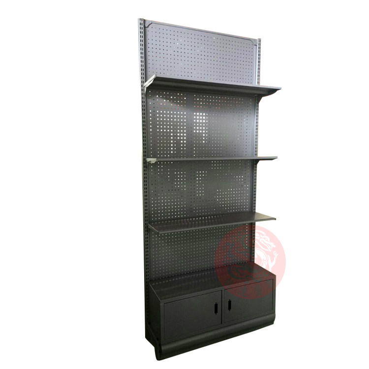 Single-sided cabinet sand gray supermarket shelves convenience store backplate display frame pharmacy cosmetics store exhibition cabinet black