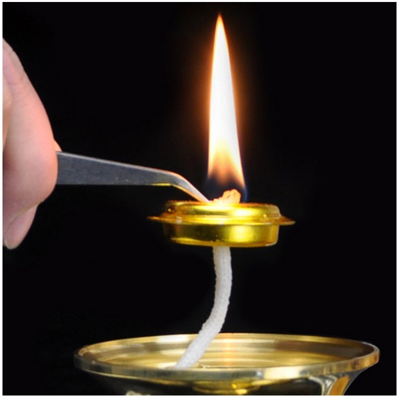 [USD 15.71] Buddha Oil Lamp Pure Cotton Core Rope 80m Oil Floating Lamp