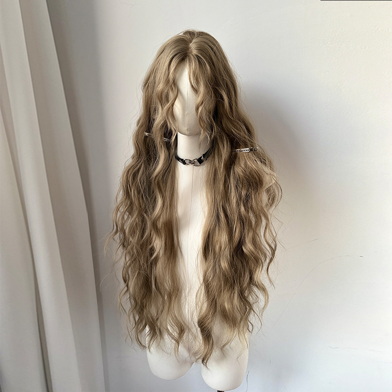 Halloween Linen Gray Elf-Style Photo Shoot Extra-Long Vintage Wool Curls Original Lolita Full-Length Curls