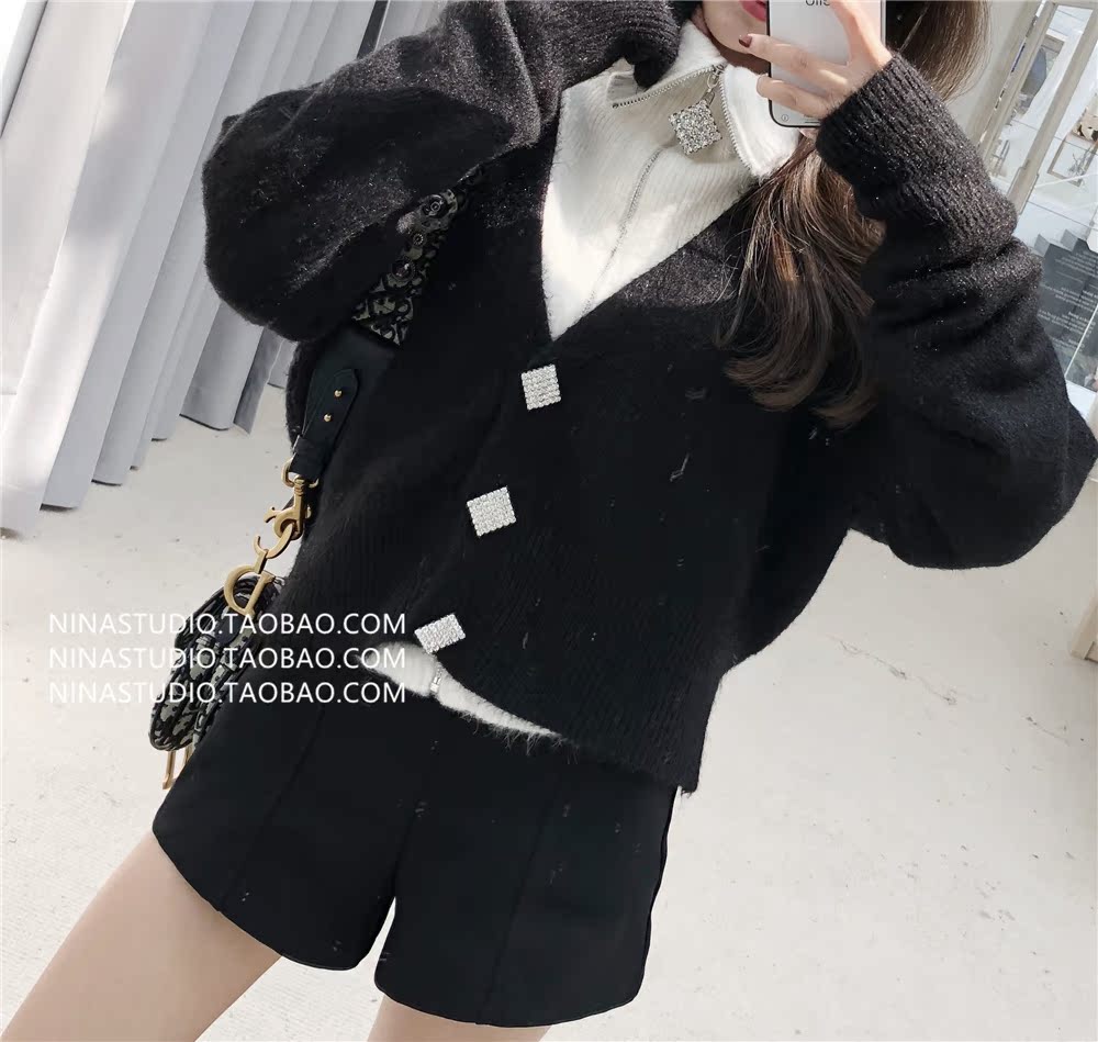 NINASTUDIO Kiểu dáng cổ điển Mùa tốt, quần short eo cao / nữ, độ co giãn tốt quần sooc bò nữ cạp cao