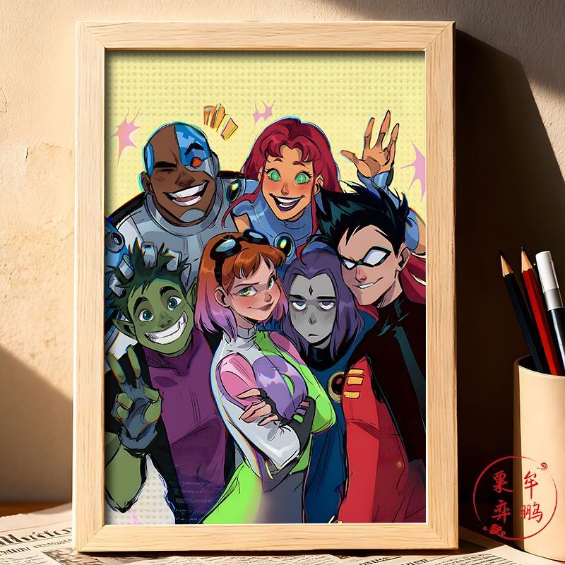 Teen Titans Attack American Comic Valley Photo Rectangular Authentic Wooden Photo Frame Desktop Display Friend Gift Teen Titans Attack American Comic Valley Photo Rectangular Authentic Wooden Photo Frame Desktop Display Friend Gift