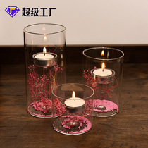 European cylinder hurricane glass candle holder oil lamp windproof candle holder creative home decoration candlelight dinner gift