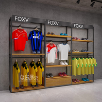 Sports and leisure clothing display rack Mens store floor-to-ceiling outdoor clothing ball clothing shelf brand store new customization
