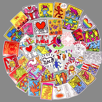 50 Keith Haring K stickers connector Personality graffiti Laptop mobile phone tablet guitar tide brand decoration