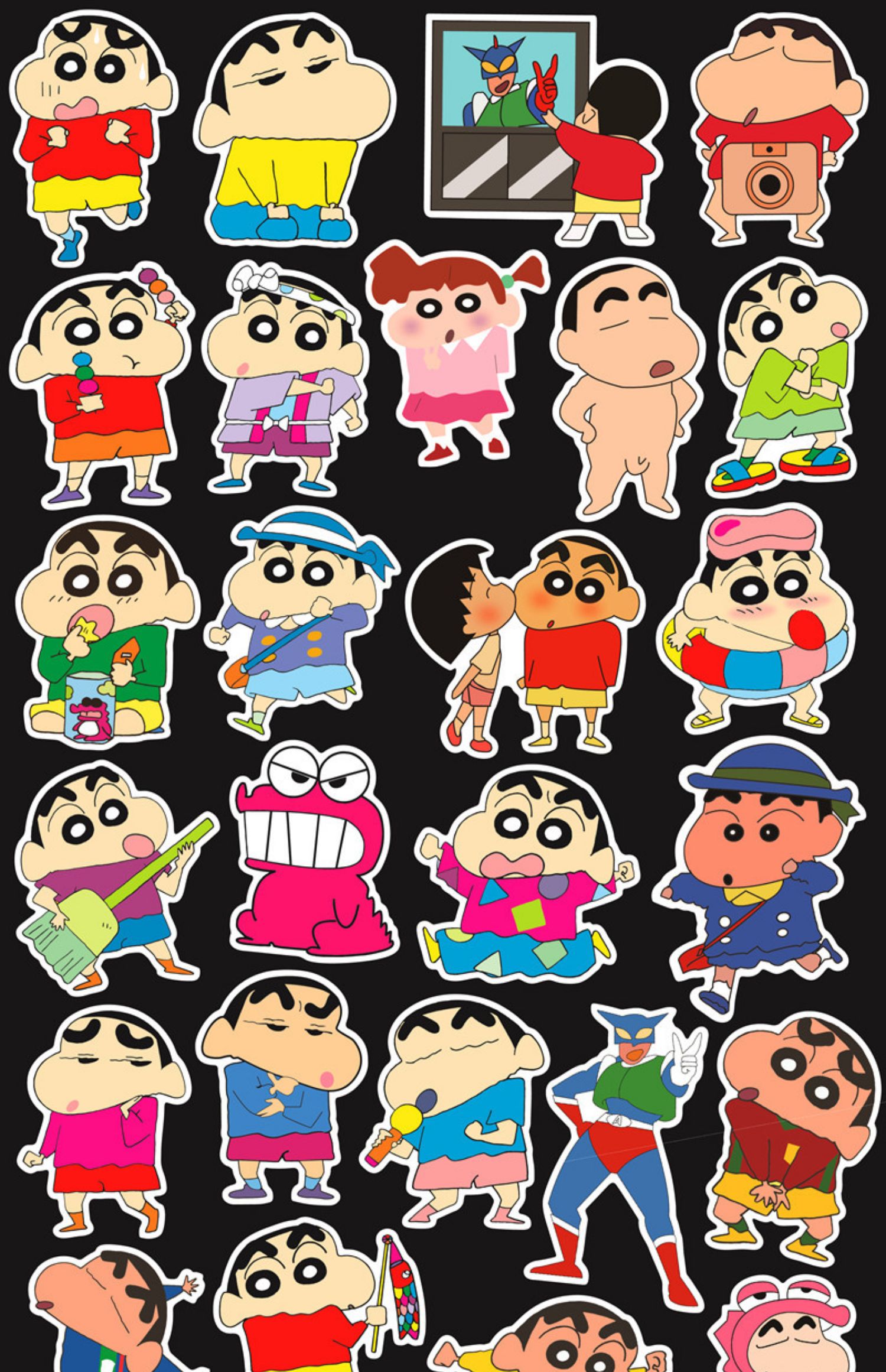 50 Crayons Nhãn dán mới Nhân vật Anime Máy tính xách tay Dán Phim hoạt hình Dễ thương Vali hành lý - Phụ kiện máy tính xách tay túi đựng laptop dell 15.6 inch