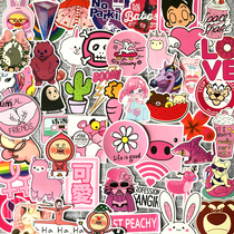 Cute pink suitcase sticker Waterproof Japanese and Korean cartoon laptop guitar guitar account mobile phone shell wear-resistant sticker