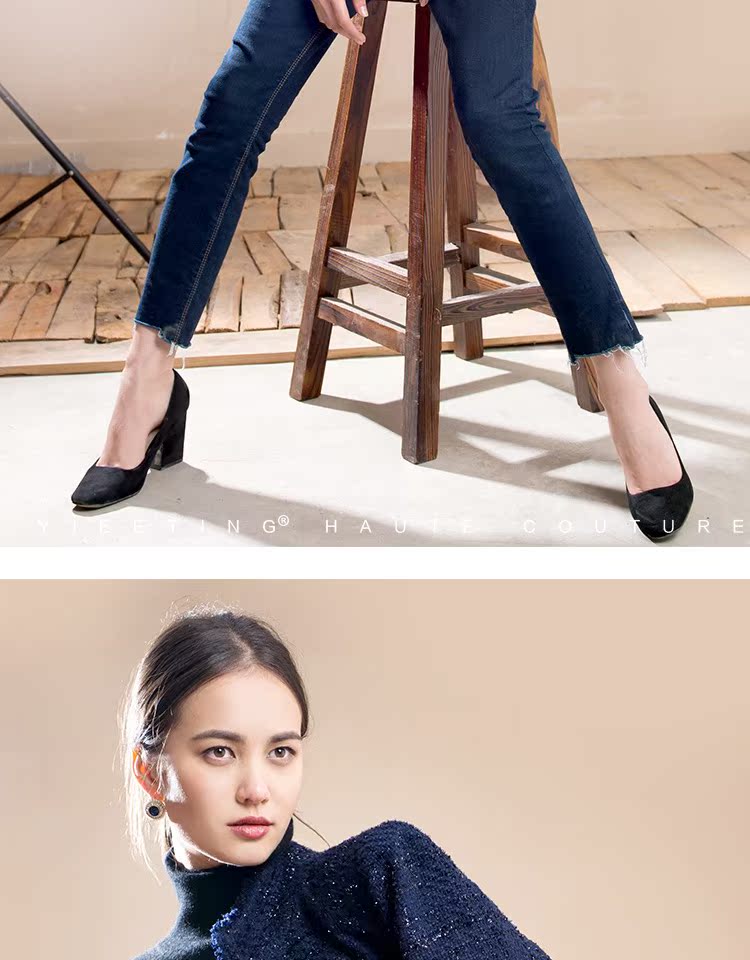Áo khoác mùa xuân và mùa thu dành cho nữ - Accentuated eo áo áo dạ kẻ caro nữ dáng dài