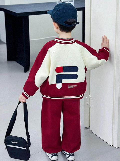 French Boys' Spring Sports Suit 2026 New Stylish Children's Baseball Jacket Boys' Spring Outfit Two-Piece Set