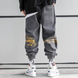 Джинсы в стиле хип-хоп, трендовые штаны для отдыха, европейский стиль, оверсайз